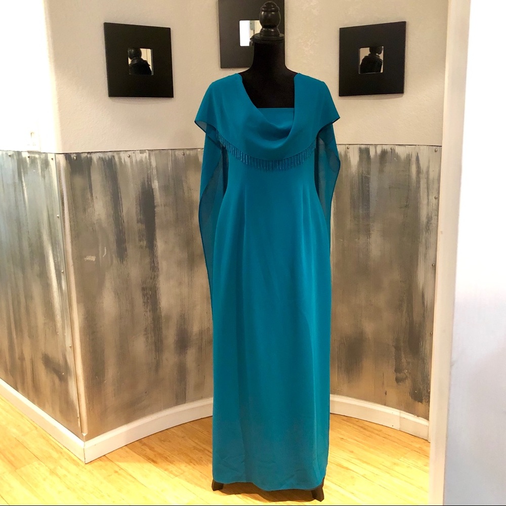 Beautiful Teal Formal Sleeveless Long Dress Sz 11 (B14)